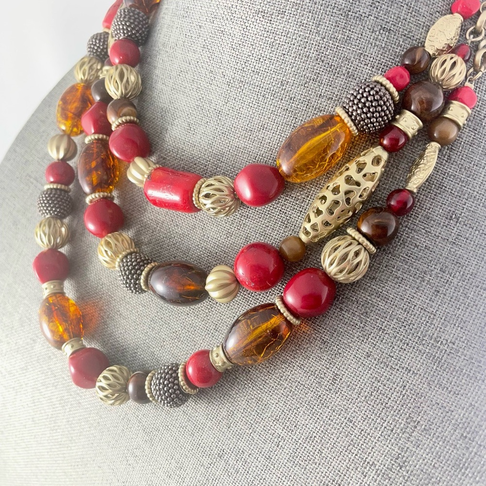 Chic Multicolor Beaded Necklace - Picture 3 of 9